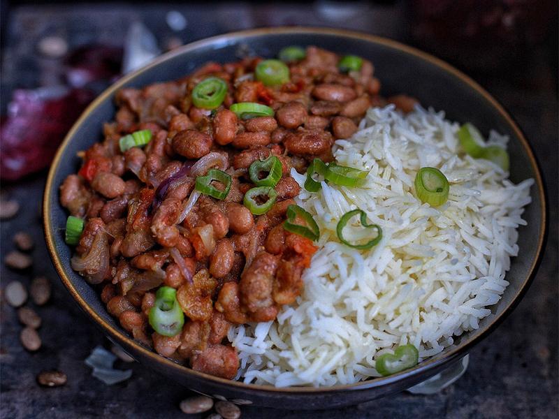 Tanzanian bean dish: Wali Na Maharage